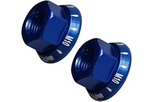 Albedel Blue 2 PCs M10 Bike Wheel Hub Axle Nuts 7075 Aluminum Bicycle Chromed Skewer Bolt Screw Nut Road MTB Replacement