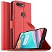 Produktbild Moto Z3 play Hülle, KuGi Moto Z3 play Wallet Case, Brieftasche Case Hülle PU Kunstleder Flip Case mit Standfunktion Kartenfächer und Bargeld für Moto Z3 play smartphone.Rot