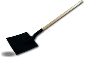 Lot de 3 pelles de terrassier | Manche 110 cm bois fabriqué en France | Bout carré acier | Pelle-bêche | Creuser trancher des racines racler des surfaces | Outil jardinage | Kibros PELCARMX3