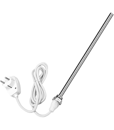 Elemento Riscaldante Per Scaldasalviette - 150W, 250W, 300W, 400W, 600W | Con Cavo 1.2m E Tappo Cromato