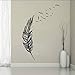 Price comparison product image OPEN BUY Decorative Adhesive Vinyl Wall Stickers for Bedrooms, Playrooms, Kitchens, Living Rooms, Feather and Birds Design, Brown