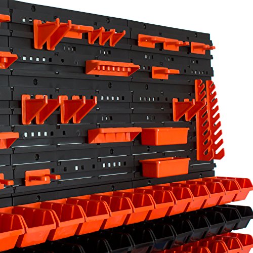 81 tlg Wandregal Regal InBox Gr.1 schwarz orange Werkstatt Lochwand Halterung - 4