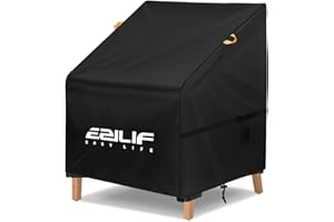 Ezilif Gartenstuhl Abdeckung 420D Oxford 80x85x60/90cm, Schutzhülle Wasserdicht Winddicht Anti-UV Staubdicht Winterfest, Gartenstühle Schutzhülle Reißfest, Balkonmöbel Abdeckung mit Beutel