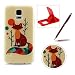 Produktbild Für Samsung Galaxy S5 Mini Hülle Silikon Schutzhülle Tasche Case,Weiches Silikon TPU Gel Bumper Case Etui Schale Cover Skin,Herzzer Modisch Hochwertig Ultra Dünn Slim Thin Bunt Handytasche Mit [Bezaubernd Fuchs Muster] Guter Schutz Kratzfest Flexibel Leicht Gummi Rubber Jelly Soft Protective Stabil Handyhülle Schutztasche Back Cover Case Shell für Samsung Galaxy S5 Mini + 1 x Frei Rot Handy Halterung Ständer + 1 x Frei Weinrot Touch Pen Stift Stylus
