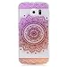Produktbild KSHOP TPU Silikon Hülle für Samsung Galaxy S6 Handyhülle Schale Etui Protective Case Cover dünn mit Drucken Muster - indisches Heilige Blume mandala Lila