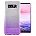 Price comparison product image COOVY Cover for Samsung Galaxy Note 8 SM-N950/SM-N950F/SM-N950FD thin and lightweight protective shell, plastic + TPU silicone case, gleaming glitter design | Color purple