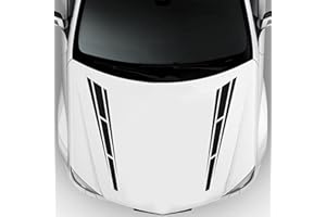 Pegatina de Rayas para Capó de Coche Auto,MoreChioce 2PCS Pegatinas para Capó de Coche Calcomanía Exterior Universal de PVC Adecuado para Mayoría de Automóviles Vehículos Camiones Negro