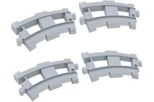 Cabeeskii Ensemble de Voies ferrées à Blocs de Construction, Lot de 12 Rails incurvés pour Train, compatibles avec Le Leader du marché pour Les Enfants de 2 Ans et Plus (12PCS)