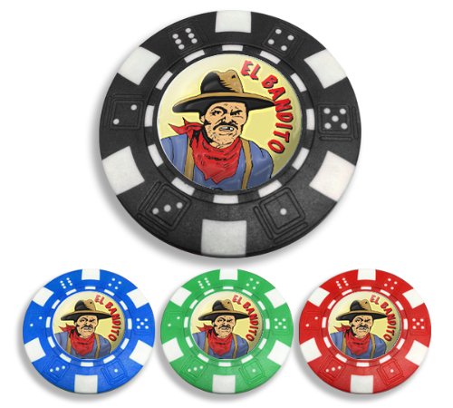 EL-BANDITO-CRESTED-POKER-CHIP-GOLF-BALL-MARKER-RED