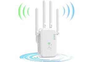 ZIXINCEN WLAN Repeater 1200 Mbit/s WLAN Verstärker WiFi Repeater Dualband 5Ghz&2.4Ghz WiFi Extender 2 Ethernet LAN/WAN Ports, 4 Antenne, WPS,mit Repeater/Router/AP Modus