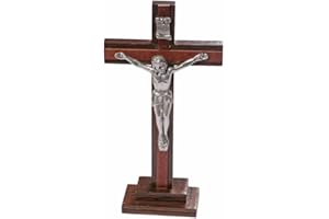 VO DESIGN Crucifix Standing Wood 20cms Wooden on a Stand.