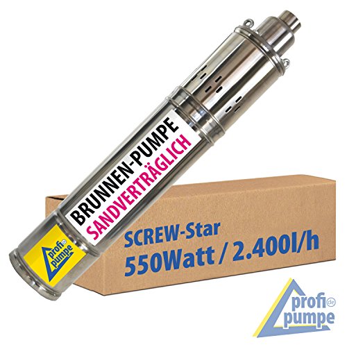 Preisvergleich Produktbild SONDERANGEBOT! BRUNNENPUMPE 550Watt SANDVERTRÄGLICHE TIEFBRUNNENPUMPE 4" TAUCHPUMPE ROHRPUMPE TAUCHDRUCKPUMPE WASSERPUMPE GARTENPUMPE PUMPE SCREW-Star 550-4 SCHRAUBENPUMPE, besonders empfehlenswert für neuangelegte und sandhaltige Brunnen zur Förderung von Flugsand