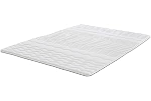 Sleezzz Bäddmadrass, 2,5 cm tjock, 7-zoners komfortskum, vit, halkfri med gummiband i hörnen (140 x 200 cm)