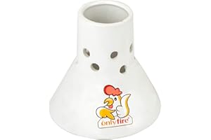 ONLY FIRE Onlyfire Ceramiczny Stojak na Pieczenie Kurczaków, Stojak na Puszkę na Piwo, Pionowy Drobi, Akcesoria do Grilla, Stojak do Pieczenia Kurczaka do Grillowania do Grillowania, Piekarnika lub Palacza