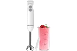‎BONSENKITCHEN Bonsenkitchen 2-in-1 Pürierstab, 1000 W Edelstahl-Stabmixer, 2 Geschwindigkeiten, mit 700 ml Messbecher mit Deckel, für Babynahrung, Suppen, Smoothies, Pürees