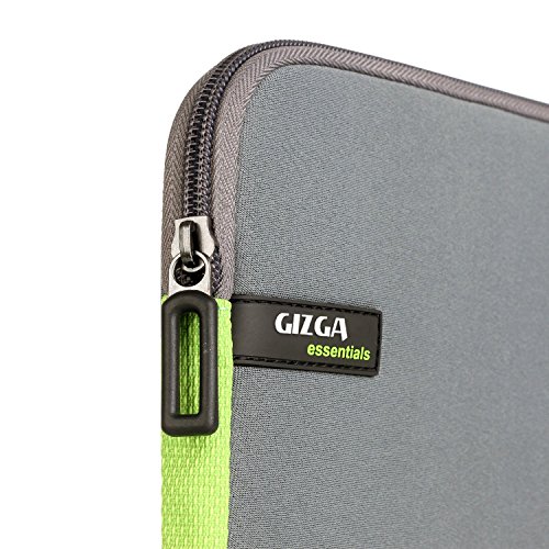 GIZGA 13-13 3 Zoll Laptoptasche   Notebook Sch  tzh  lle f  r Samsung Chromebook 2 Macbook Air  Acer Aspire  asus  Dell  Lenovo Grau mit Gr  n