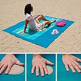 SHOP-STORY - Drap de Plage Anti-Sable - Bleu