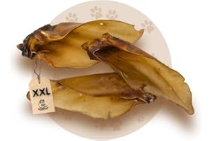 Warnick´s Tierfutterservice Hundesnack - Premium Rinderohren mit Muschel XXL – luftgetrocknet & ohne Zusätze - Zahnpflege & artgerechter Kauspaß für Hunde - 50 Stück im Vorratspack.