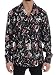 Produktbild Dolce & Gabbana - Herren Hemd - Schwarz - Men Shirt Black Silk Jazz Motive Print Casual Shirt - Size: 39
