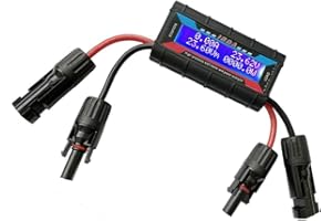 URPIZY Aircraft Model Power Meter Analyzer 150A 200A Solar Tester Mit Hintergrundbeleuchtetem LCD Für Spannungs Strom Leistungs Und Entladungsmessung Für Solarpanels Elektrofahrzeuge Drohnen(150A)