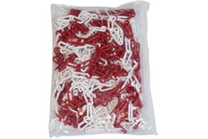 NOVAP Chaîne plastique Rouge et Blanche - Ø 8mm x 25m en sac - SIGNAL - 1185081