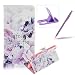 Produktbild Sony Xperia XA Hülle Ledertasche Schutztasche Case,Sony Xperia XA Bookstyle Magnet PU Leder Handytasche Hülle,Herzzer Mode Prämie [Das Leben ist wunderschoen Muster] Weich Innere Mit Standfunktion Kartenfach Leder Schutzhülle Tasche Brieftasche Handyhülle Schutz Schale Hüllen Wallet Case Cover für Sony Xperia XA + 1 x Frei Lila Handy Halterung Ständer + 1 x Lila Touch Pen Stift Stylus