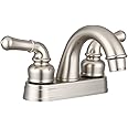 Dura Faucet DF-PL620C-SN RV Classical Two Handle Arc Spout Bathroom Faucet (Brushed Satin Nickel)