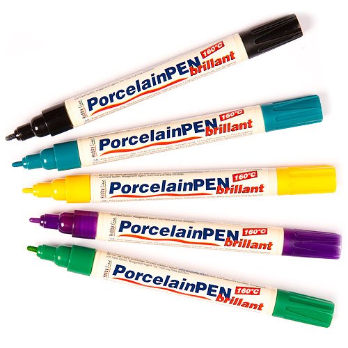 Baker Ross- Rotuladores Brillantes para Porcelana (Pack de 5) -para Manualidades y artesanía - Hobby Line 16412