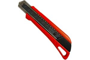 KELI FRANCE KELI - Cutter Pro avec Réservoir + LAME BLACK BLADE SK2 (Durée de vie 3 fois supérieure) (18mm + 2 LAMES BLACK BLADE SK2, Rouge)