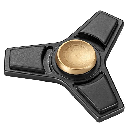 UFO Fidget Spinner Fidget Toy with High Speed Metal Bearing, EDC Focus Toy Great for ADD, ADHD, Anxiety Hand Spinner (BLACK UFO)