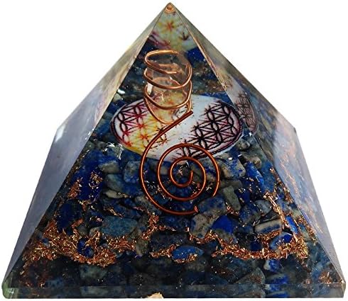 Lapis lazuli Orgonite Pyramid /Reiki Crytsal Pyramids For Healing And Chakra Home Decoration 65 mm With Pouch