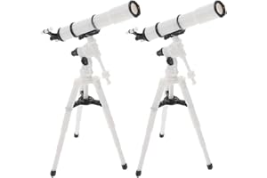 Besportble 2 PièCes Mini TéLescope pour Enfants avec TréPied Accessoire Maison De PoupéE Miniature ModèLe Astronomique ÉDucatif Et DéCoratif pour Bricolage Et Jeu Interactif