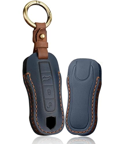 Ontto Custodia Per Chiave Auto In TPU Verde Scuro - Adatta Per Porsche Cayenne, Macan, Panamera, 911, 996, 997 - Cover Con Bordo Dorato
