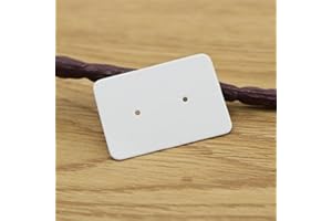 jijAcraft Mini Carta Orecchini da 200 pezzi, Etichette Cartoncini per Orecchini 2,5 x 3,5 cm, Schede Porta Orecchini a Bottone Gioielli (Bianco)