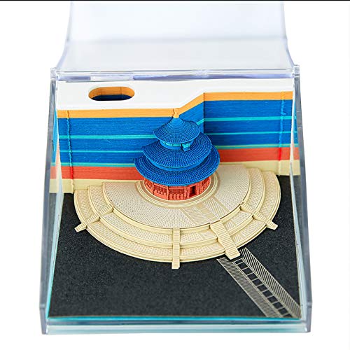 DIY Paper Art Building Block 3D Stick Notes Convenience Stickers Papers Card Craft Creative Post Notes 1Pc 160 Sheets(Royal Temple Blue)