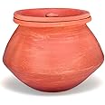 The Kumbhar Dahi Handi Clay Pot 1 Litre, Traditional Eco-Friendly Curd Pot with lid, Handcrafted Terracotta Pot for Curd/Yogurt Storage