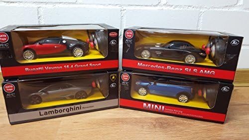 Radio Control Car R/C 1: 24 – 4 Varieties Available – 1 per order – Mini Cooper S Countryman 40MHz, MERCEDES-BENZ SLS AMG 40MHz Bugatti Veyron 16.4 Grand Sport 40MHz – Lamborghini Revenón 27MHz – No Batteries