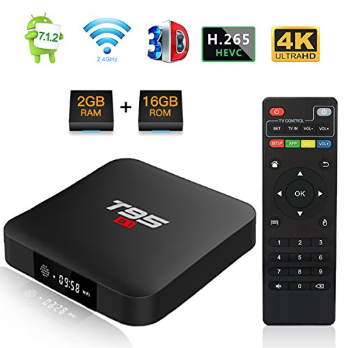 T95 S1 Android 7.1 TV BOX with Amlogic S905W Quad Core 2GB RAM 16GB ROM 4K Full HD Ethernet 2.4GHz WIFI HDMI 2.0 Media Player