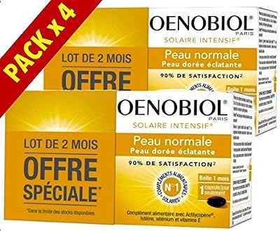 Oenobiol Solaire Intensif Nutriprotection Peau Normale - Peau Dorée Eclatante - Lot de 4 x 30 Capsules PN