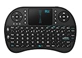 Rii i8 2.4GHz RF Mini Wireless Keyboard with Touch Pad Mouse Black UK Layout KODI XBMC Raspberry Pi Android Box HTPC IPTV Remote Control