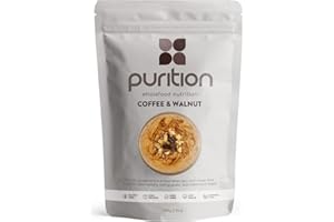 Purition Coffee & Walnut – High Protein Wholefood Shake | 500g Natural Meal Replacement with Whey Protein for Keto Diet, Weight Loss & Healthy Breakfasts | 12 Servings