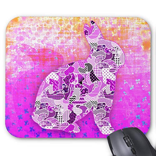 Preisvergleich Produktbild Mauspad mit seidenweicher Textiloberflche - Mouse Pad Paradise (antistatische Wirkung - perfekte Gleiteigenschaft PC / Computer Mousepad)-abstrakte collage roxie the rabbit id101