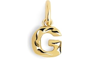 SINGULARU - Charm Lettera Organica - Ciondolo iniziale in argento 925 placcato oro 18Kt - Ciondolo lettere A - Z - Charm abbinabile alla collana - Gioielli da donna