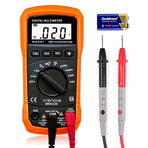 Digital Multimeter, Crenova MS8233D AC Spannungsprüfer Tragbare Prüfvorrichtung Messung von Spannung Strom Widerstand Messinstrument mit Hintergrundbeleuchtung