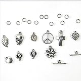 12er Pack für Loom Bands Bandz Tools Extras Gummiband Perlen Ringe Bänder Goldene Anhänger Armband LB37