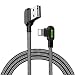 Produktbild Mcdodo Rechtwinkliges USB-Kabel mit LED-Licht, 90 Grad Ladekabel, Nylon geflochten, wendbar, USB Schnelle Datensynchronisation, Ladeanschluss-Adapter 4ft