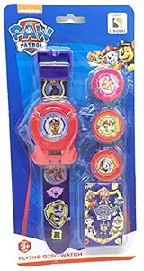 Paw Patrol Flying Disc Watch Gifts for Boys/Girls, Blue + Red