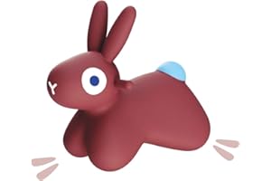 Quut Hoppi Bunny Animal Sauteur à partir de 18 Mois – Jouet à chevaucher Gonflable pour Enfants, avec Pompe–Jouet Sauteur pour intérieur & extérieur–sans BPA, supporte Jusqu’à 45 kg, Rouge Bordeaux
