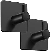 2 Adet Paslanmaz &Ccedil;elik Mat Siyah Banyo Askısı/Bornoz Askısı/Havlu Askısı/Havluluk/Paslanmaz Hooks