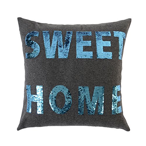 KINGROSE Funda de cojín reversible con lentejuelas para el hogar, decorativa, funda de almohada, de cachemira sintética, para el hogar, cama, sala de estar, oficina, sofá, silla de coche, 40 x 40 cm